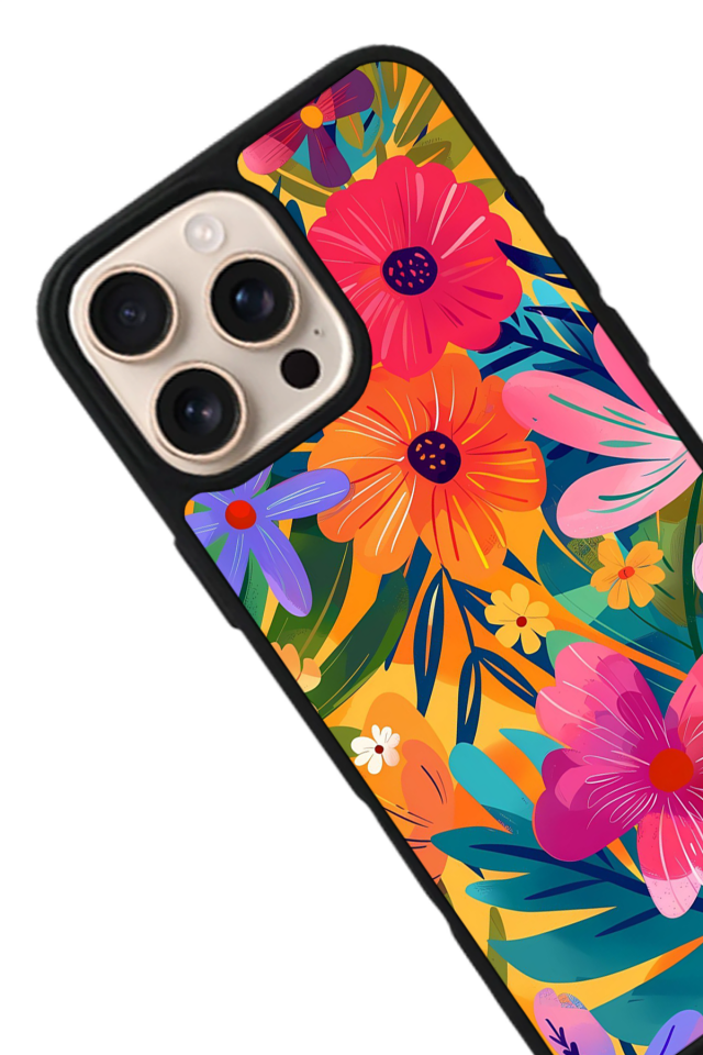 iPhone 14 Pro Uyumlu Floral Tasarımlı Glossy Premium Kılıf