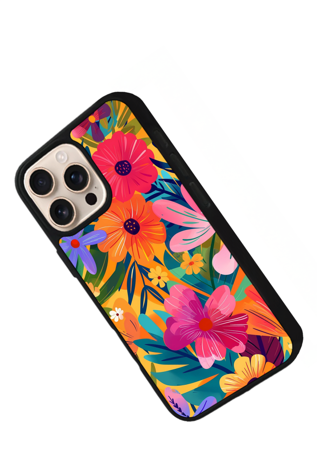 iPhone 14 Pro Uyumlu Floral Tasarımlı Glossy Premium Kılıf
