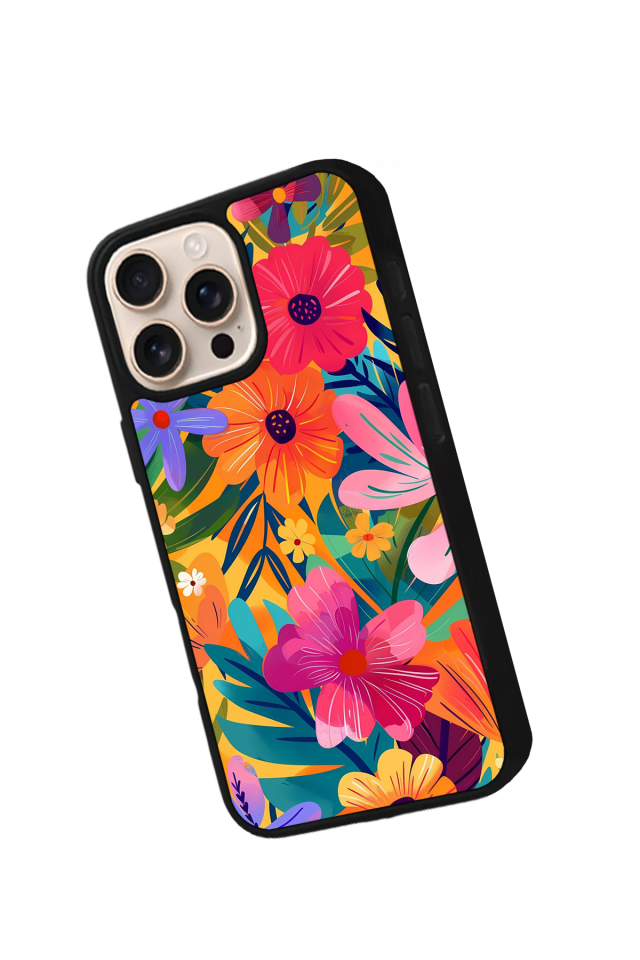 iPhone 14 Pro Uyumlu Floral Tasarımlı Glossy Premium Kılıf