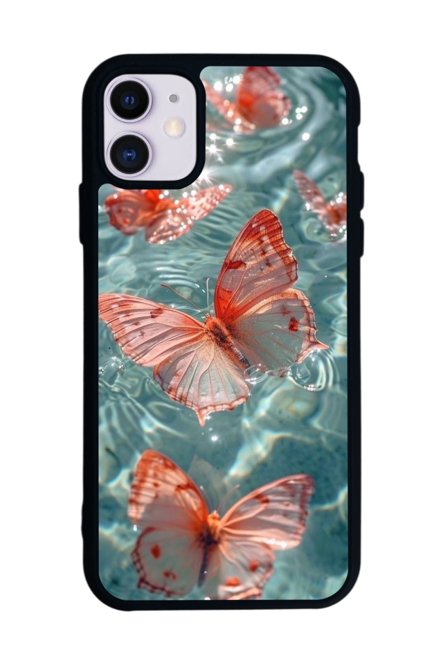 iPhone 11 Uyumlu Kelebek Tasarımlı Glossy Premium Kılıf