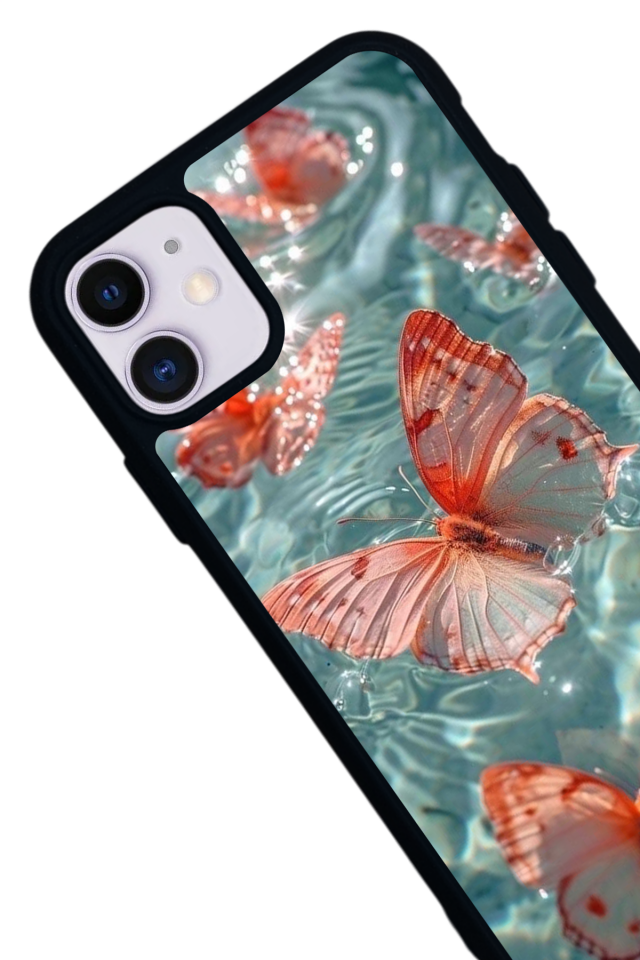 iPhone 11 Uyumlu Kelebek Tasarımlı Glossy Premium Kılıf