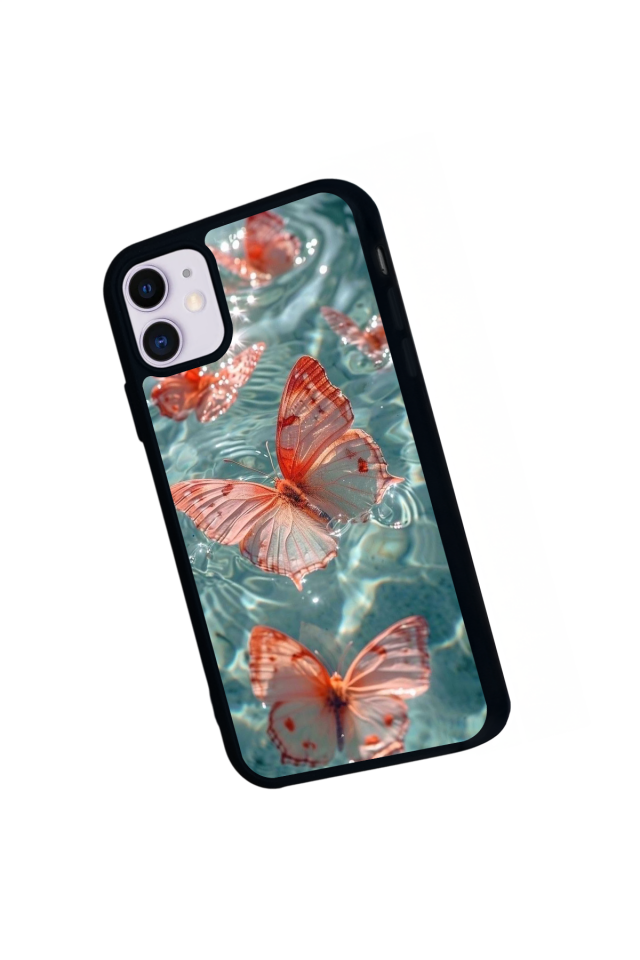 iPhone 11 Uyumlu Kelebek Tasarımlı Glossy Premium Kılıf