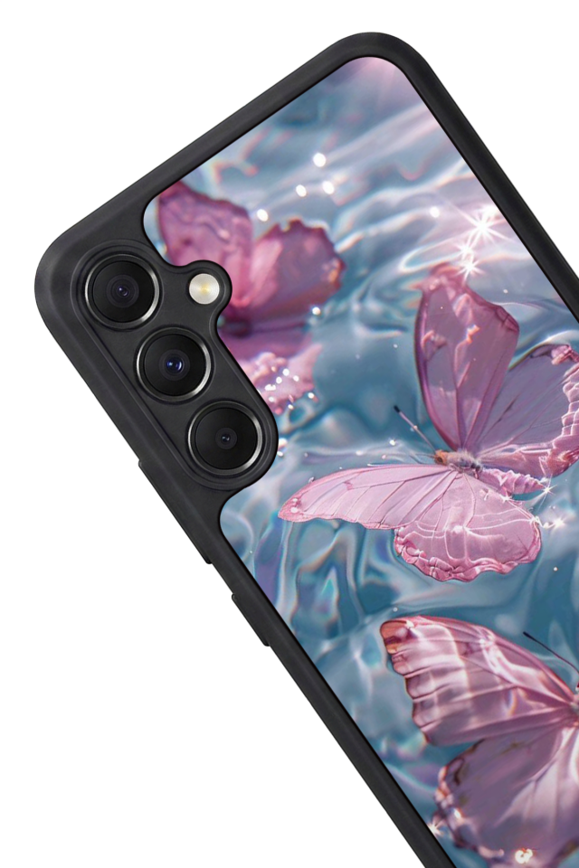 Samsung Galaxy M34 Uyumlu Kelebek Tasarımlı Glossy Premium Kılıf