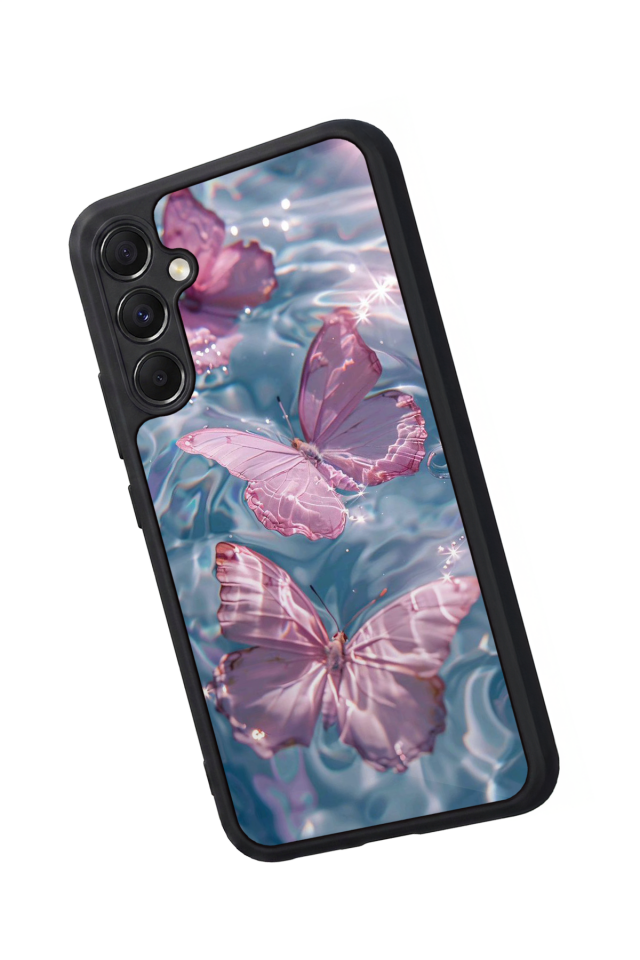 Samsung Galaxy M34 Uyumlu Kelebek Tasarımlı Glossy Premium Kılıf
