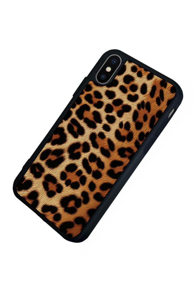 iPhone XS Max Uyumlu Leopar Tasarımlı Glossy Premium Kılıf