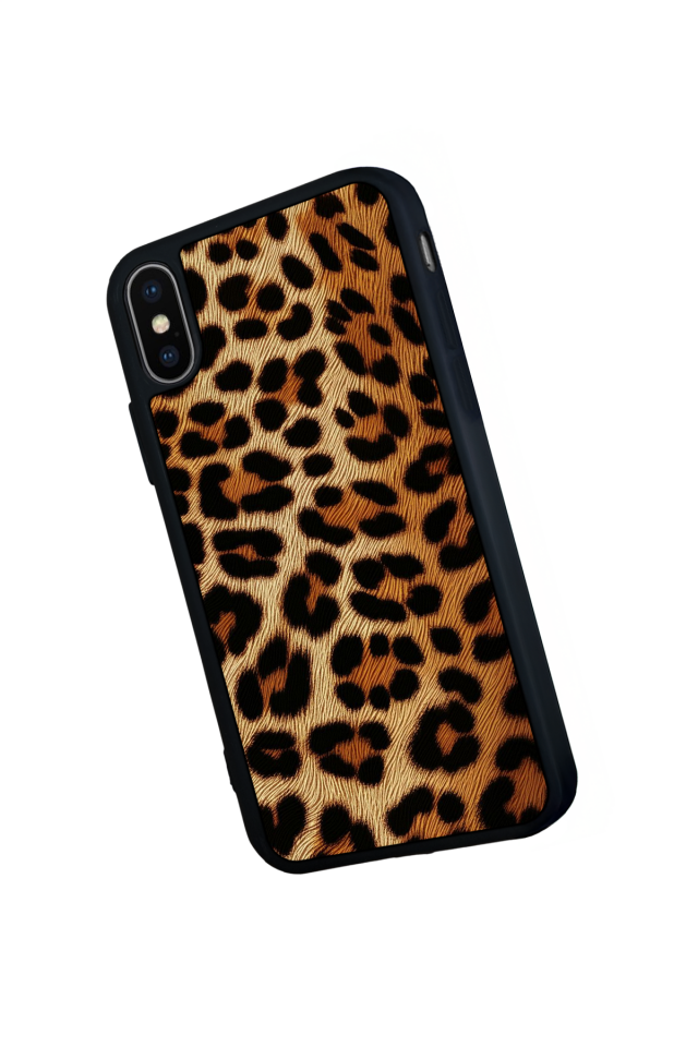 iPhone XS Max Uyumlu Leopar Tasarımlı Glossy Premium Kılıf
