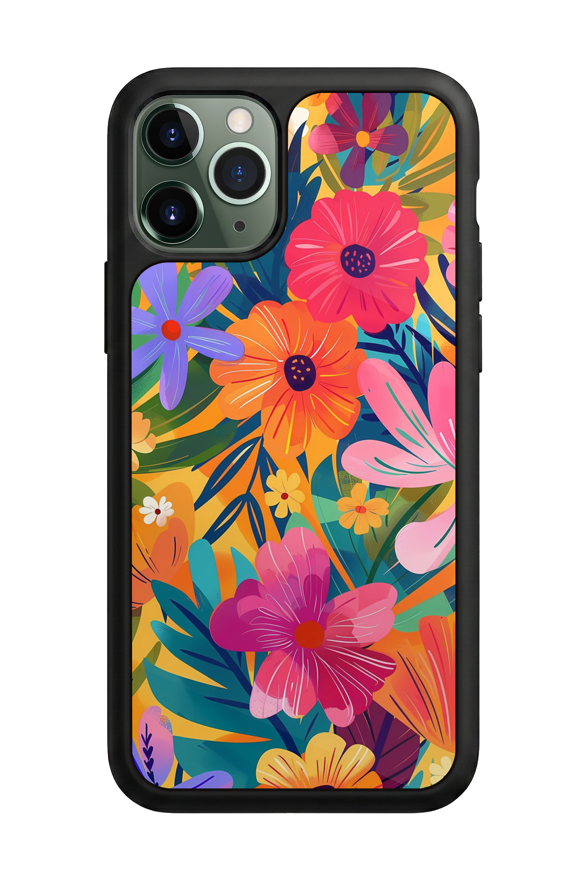 iPhone 11 Pro Max Uyumlu Floral Tasarımlı Glossy Premium Kılıf