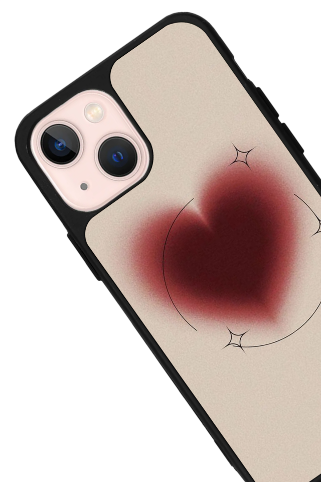 iPhone 13 Mini Uyumlu Kalp Love Tasarımlı Glossy Premium Kılıf
