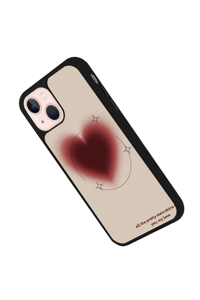 iPhone 13 Mini Uyumlu Kalp Love Tasarımlı Glossy Premium Kılıf
