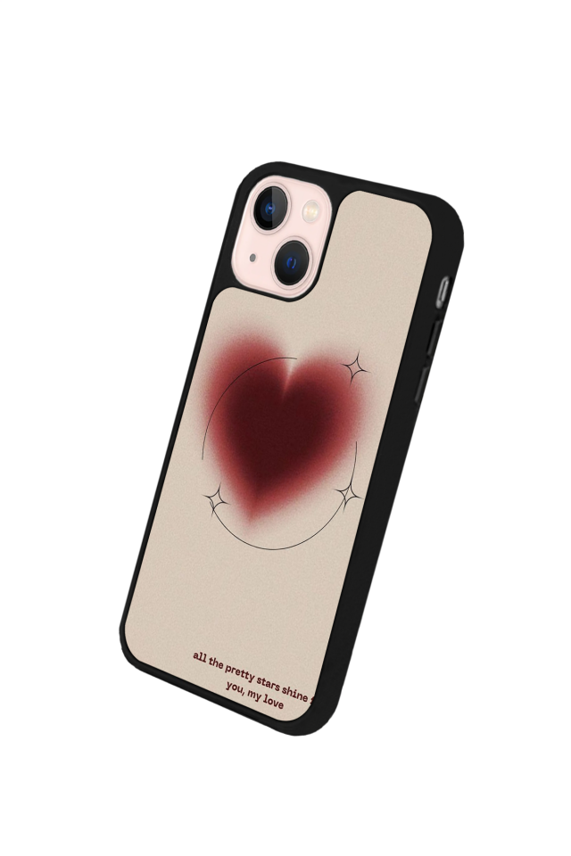 iPhone 13 Mini Uyumlu Kalp Love Tasarımlı Glossy Premium Kılıf