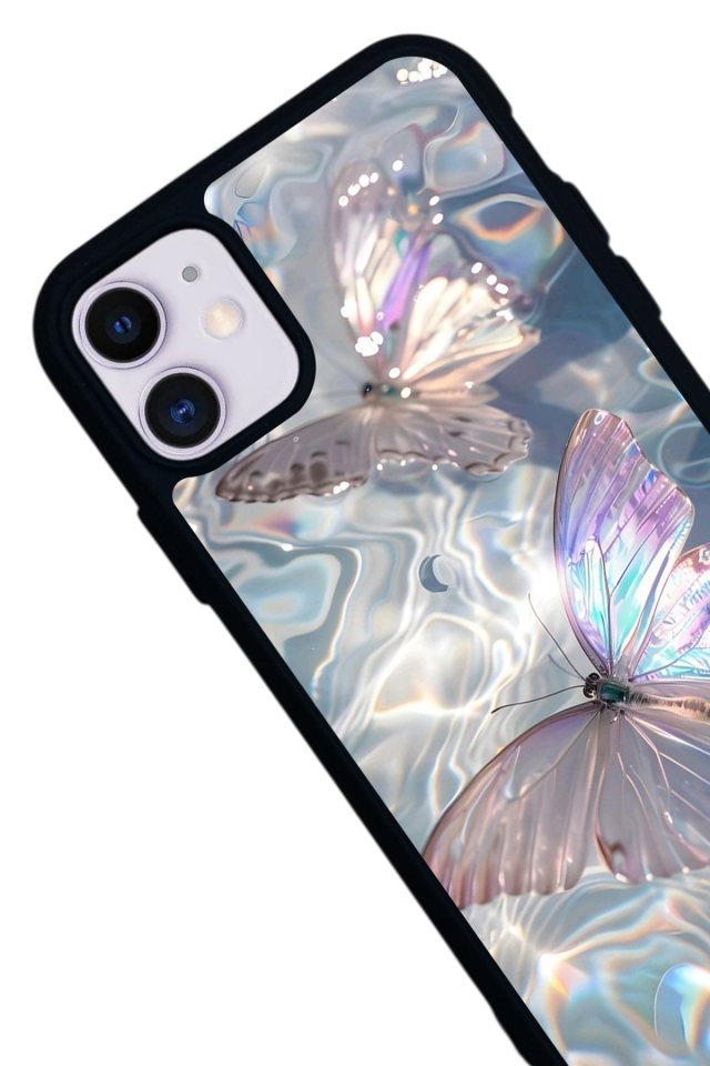 iPhone 11 Uyumlu Kelebek Tasarımlı Glossy Premium Kılıf