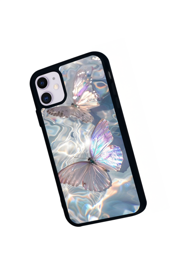iPhone 11 Uyumlu Kelebek Tasarımlı Glossy Premium Kılıf