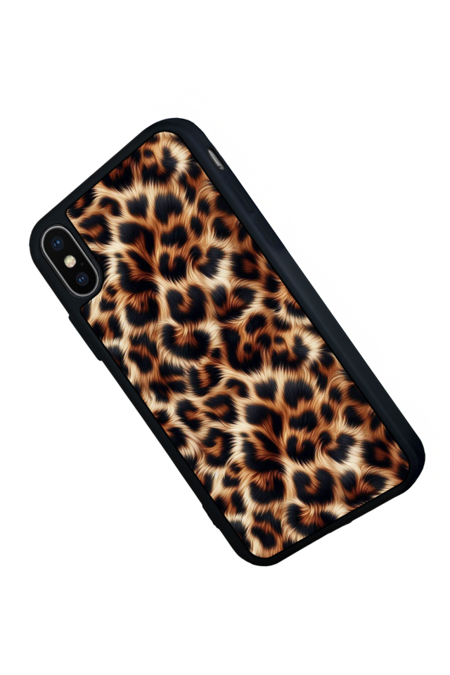 iPhone XS Max Uyumlu Leopar Tasarımlı Glossy Premium Kılıf