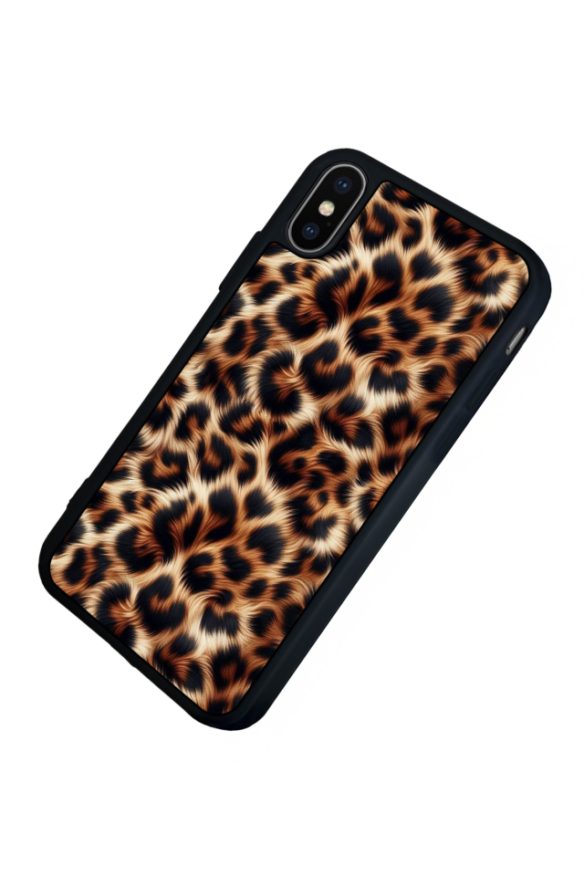 iPhone XS Max Uyumlu Leopar Tasarımlı Glossy Premium Kılıf