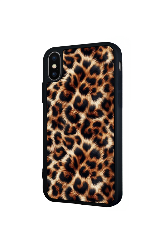 iPhone XS Max Uyumlu Leopar Tasarımlı Glossy Premium Kılıf