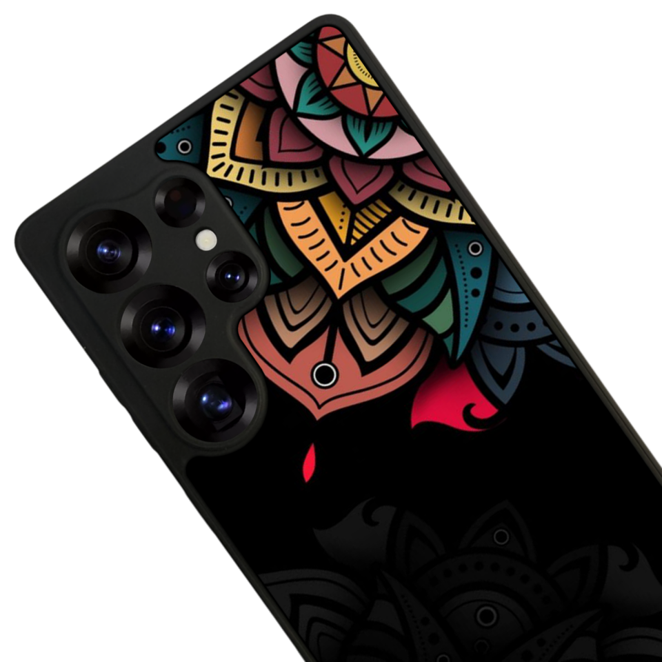 Samsung Galaxy S25 Ultra Uyumlu Mandala Tasarımlı Glossy Premium Kılıf