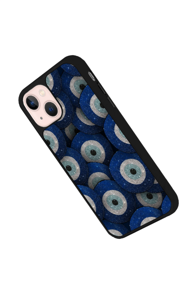 iPhone 14 Plus Uyumlu Nazar Tasarımlı Glossy Premium Kılıf