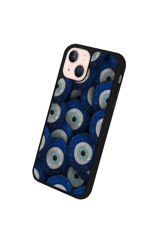 iPhone 14 Plus Uyumlu Nazar Tasarımlı Glossy Premium Kılıf