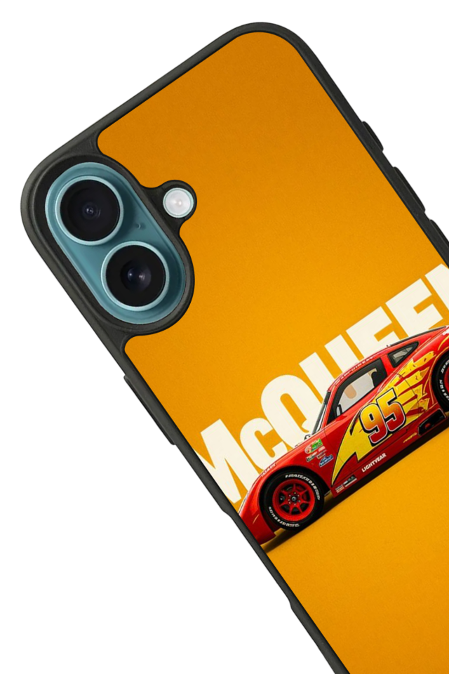 iPhone 16 Uyumlu Şimsek McQueen Tasarımlı Glossy Premium Kılıf