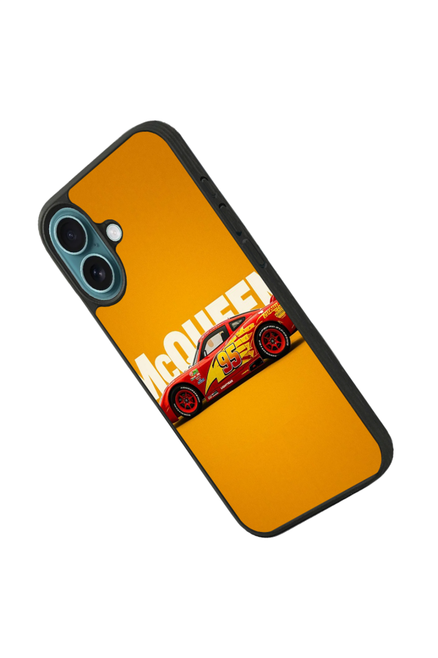 iPhone 16 Uyumlu Şimsek McQueen Tasarımlı Glossy Premium Kılıf