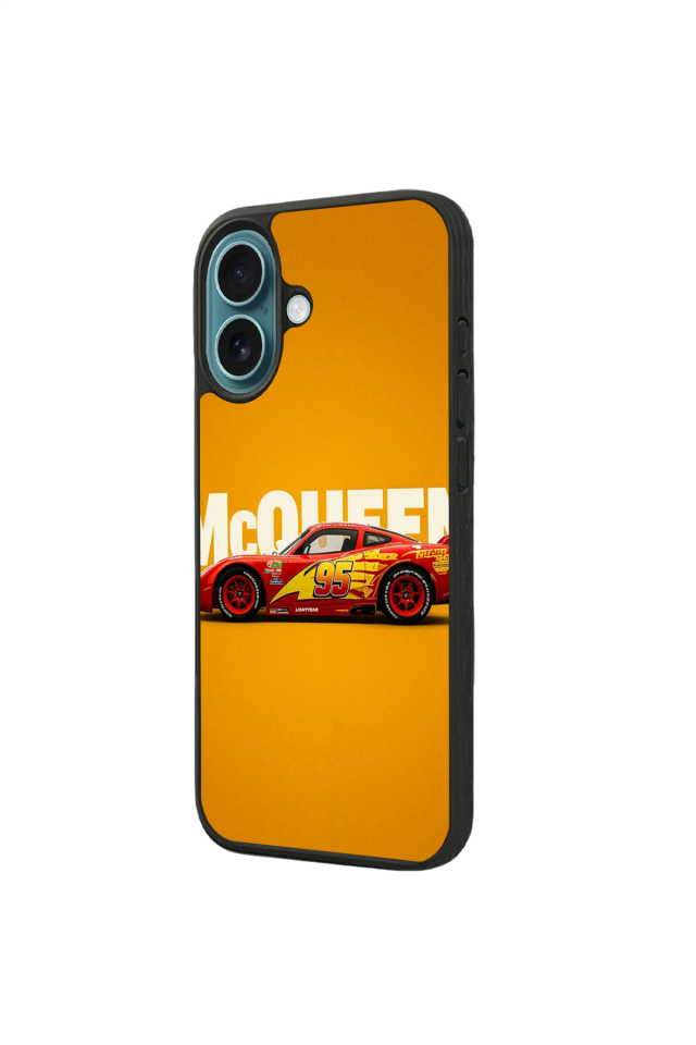 iPhone 16 Uyumlu Şimsek McQueen Tasarımlı Glossy Premium Kılıf