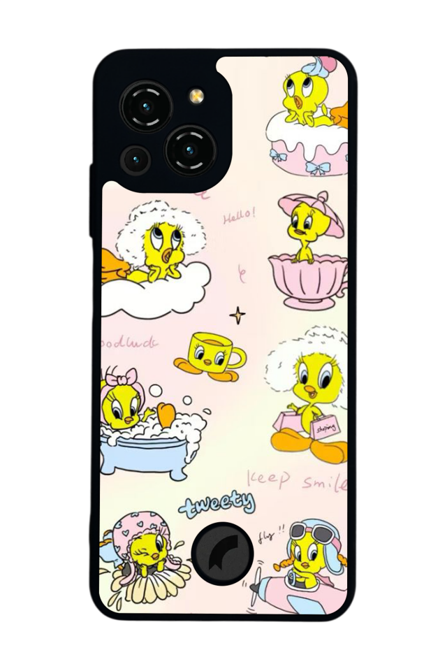 Reeder S23 Pro Max Uyumlu tweety Tasarımlı Glossy Premium Kılıf