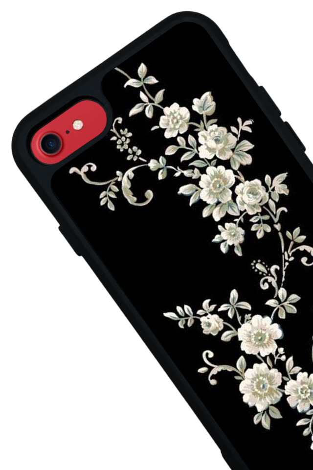 iPhone 7 Uyumlu Yaldizli Cicek Tasarımlı Glossy Premium Kılıf
