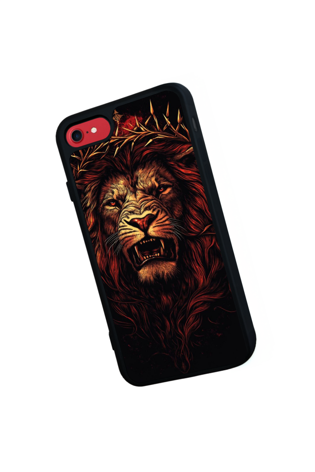 iPhone SE Uyumlu Aslan Tasarımlı Glossy Premium Kılıf