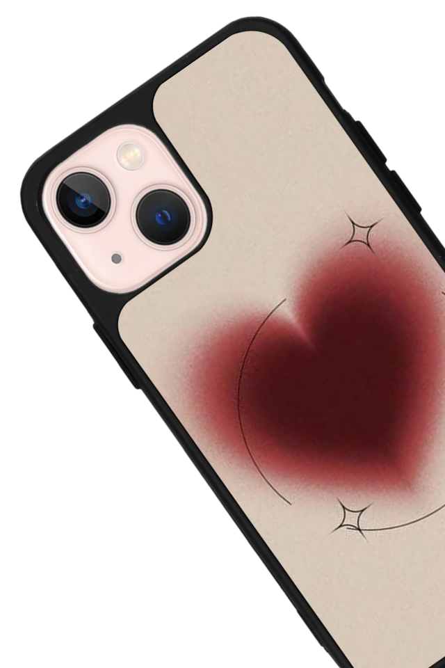 iPhone 13 Mini Uyumlu Kalp Love Tasarımlı Glossy Premium Kılıf
