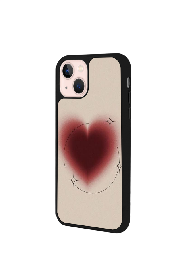 iPhone 13 Mini Uyumlu Kalp Love Tasarımlı Glossy Premium Kılıf