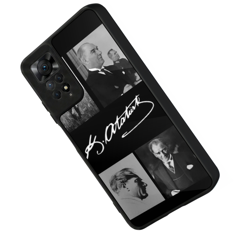 Xiaomi Redmi Note 12 Pro Uyumlu Mustafa Kemal Ataturk Tasarımlı Glossy Premium Kılıf