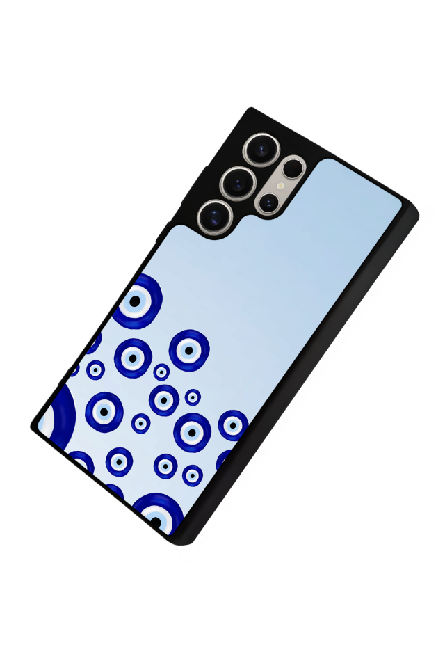 Samsung Galaxy S22 Ultra Uyumlu Nazar Tasarımlı Glossy Premium Kılıf