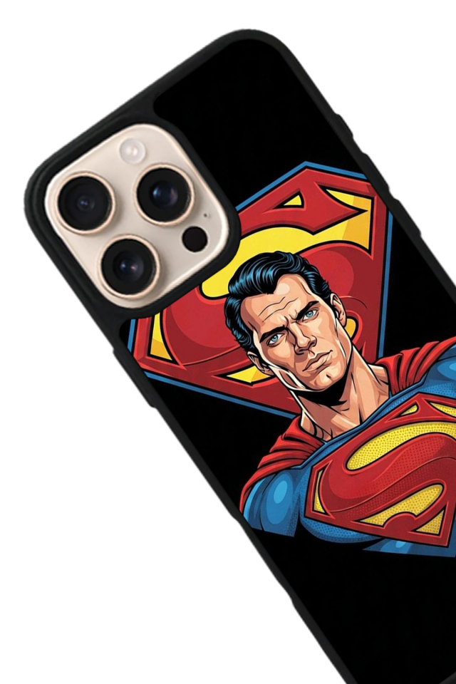 iPhone 16 Pro Uyumlu Superman Tasarımlı Glossy Premium Kılıf