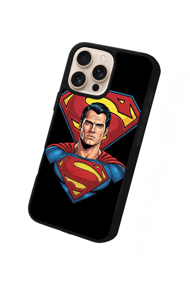 iPhone 16 Pro Uyumlu Superman Tasarımlı Glossy Premium Kılıf