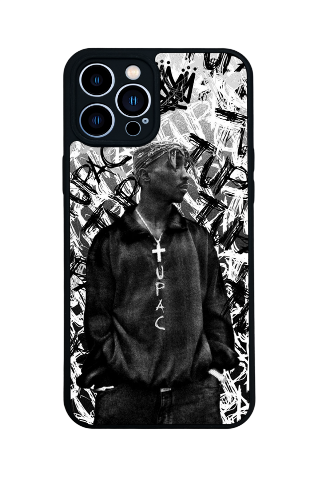 iPhone 13 Pro Max Uyumlu Tupac Tasarımlı Glossy Premium Kılıf