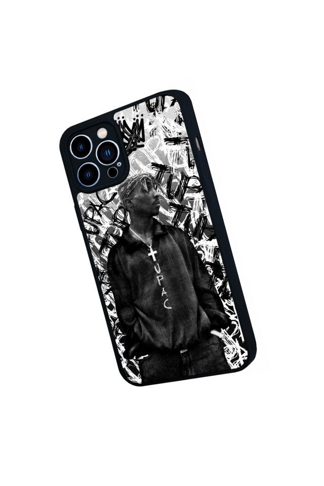 iPhone 13 Pro Max Uyumlu Tupac Tasarımlı Glossy Premium Kılıf