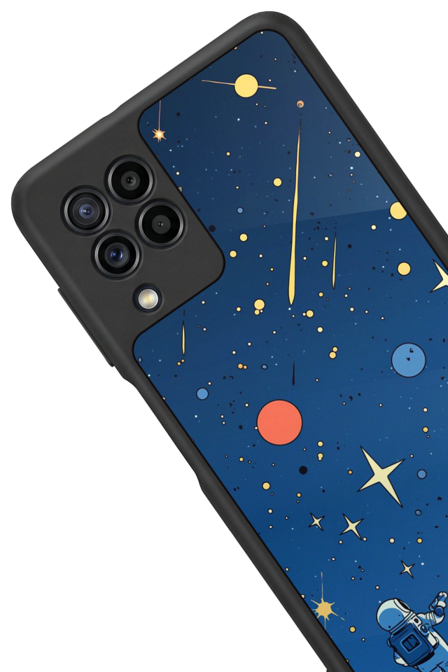 Samsung Galaxy M22 Uyumlu Uzay Tasarımlı Glossy Premium Kılıf