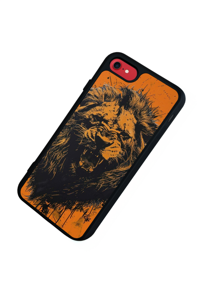 iPhone SE Uyumlu Aslan Tasarımlı Glossy Premium Kılıf
