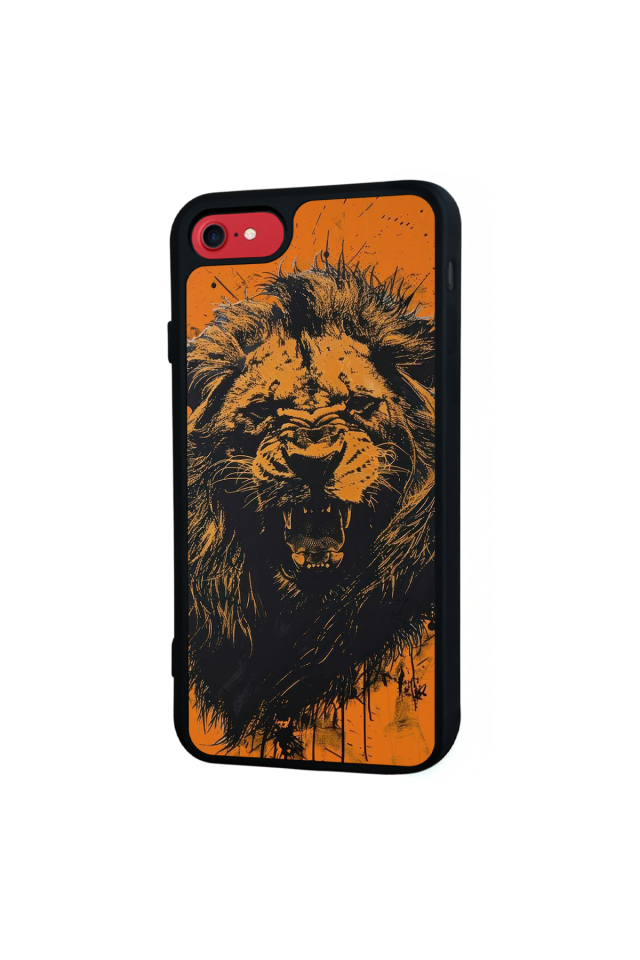 iPhone SE Uyumlu Aslan Tasarımlı Glossy Premium Kılıf
