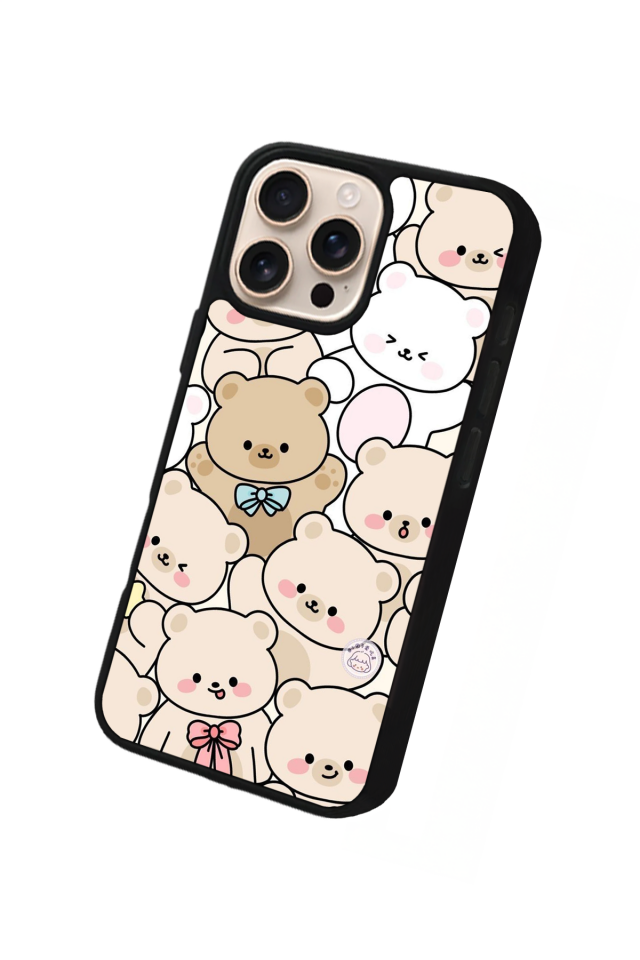 iPhone 15 Pro Uyumlu Ayı Tasarımlı Glossy Premium Kılıf