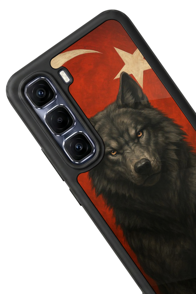 Infinix Hot 60 Pro Plus Uyumlu Bozkurt Tasarımlı Glossy Premium Kılıf