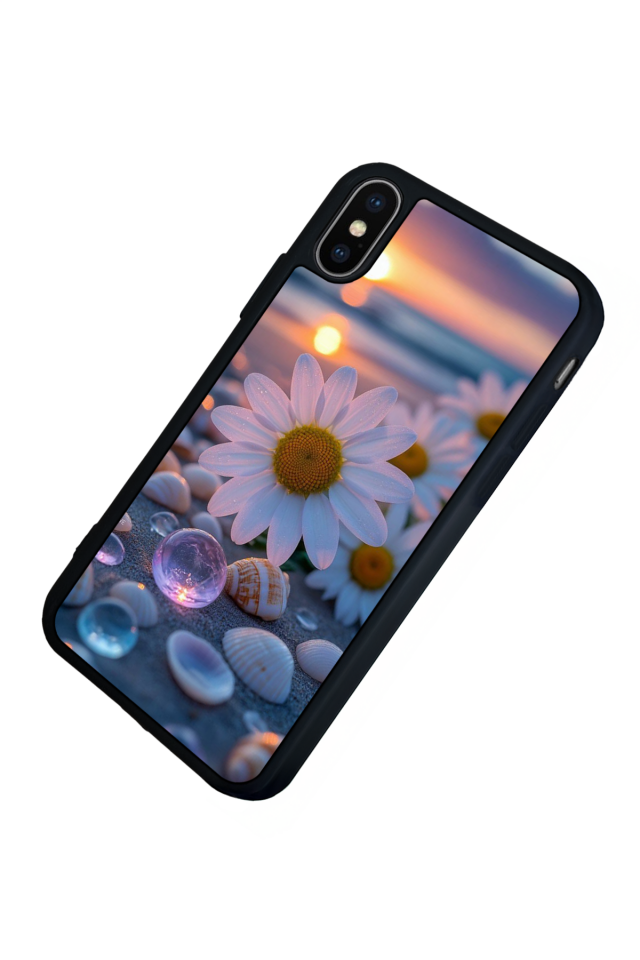 iPhone X/ XS Uyumlu Cicek Tasarımlı Glossy Premium Kılıf
