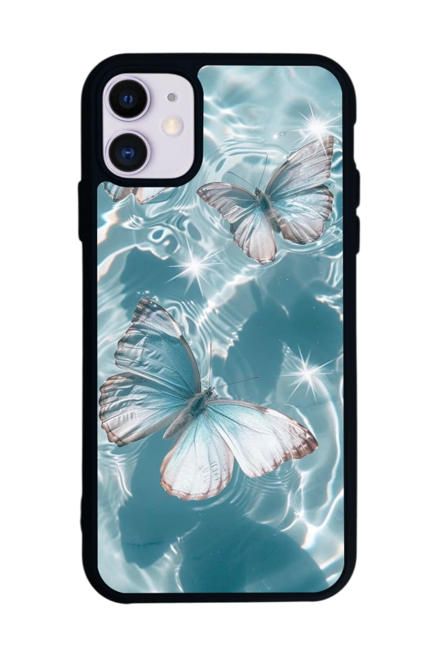 iPhone 11 Uyumlu Kelebek Tasarımlı Glossy Premium Kılıf