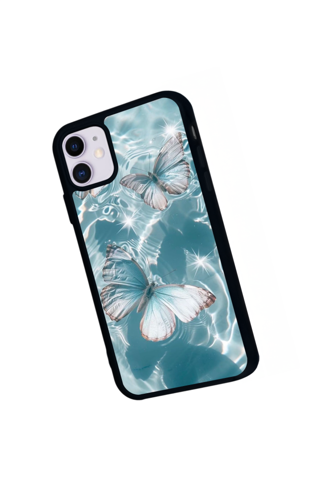 iPhone 11 Uyumlu Kelebek Tasarımlı Glossy Premium Kılıf