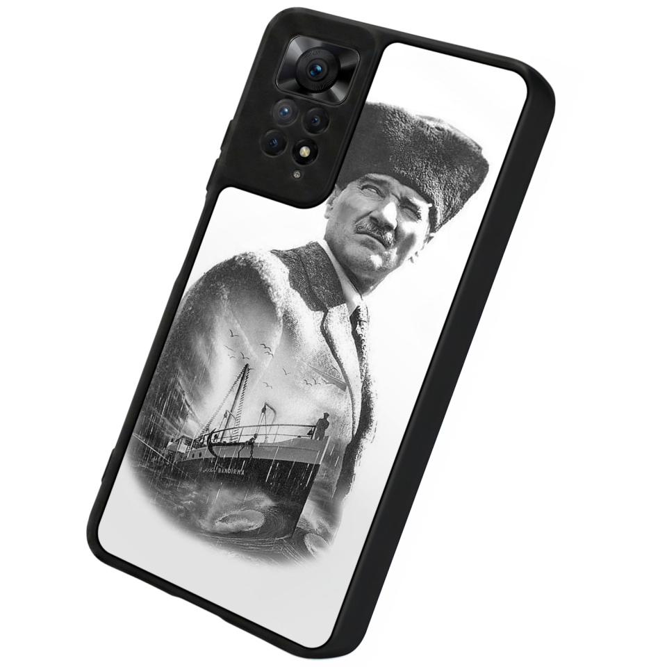 Xiaomi Redmi Note 12 Pro Uyumlu Mustafa Kemal Ataturk Tasarımlı Glossy Premium Kılıf