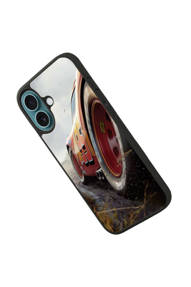 iPhone 16 Uyumlu Şimsek McQueen Tasarımlı Glossy Premium Kılıf