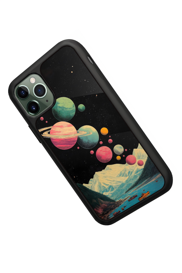 iPhone 11 Pro Uyumlu Uzay Tasarımlı Glossy Premium Kılıf