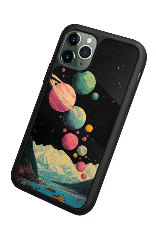 iPhone 11 Pro Uyumlu Uzay Tasarımlı Glossy Premium Kılıf
