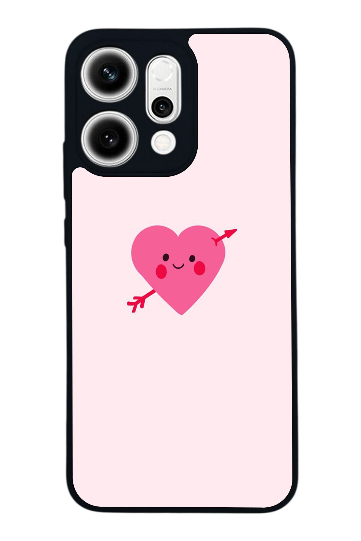Oppo Reno 14 Uyumlu Kalp Love Tasarımlı Glossy Premium Kılıf