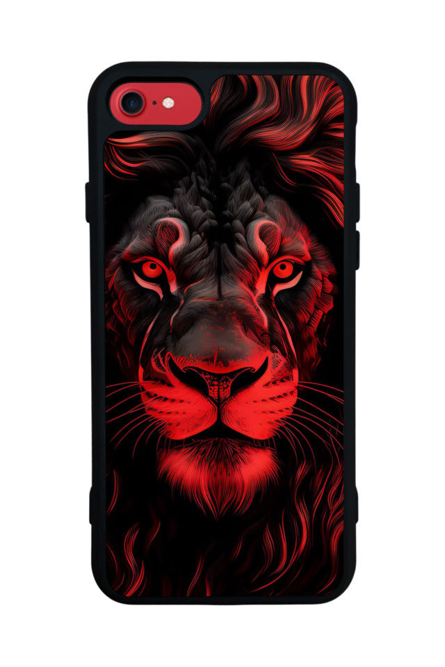 iPhone SE Uyumlu Aslan Tasarımlı Glossy Premium Kılıf